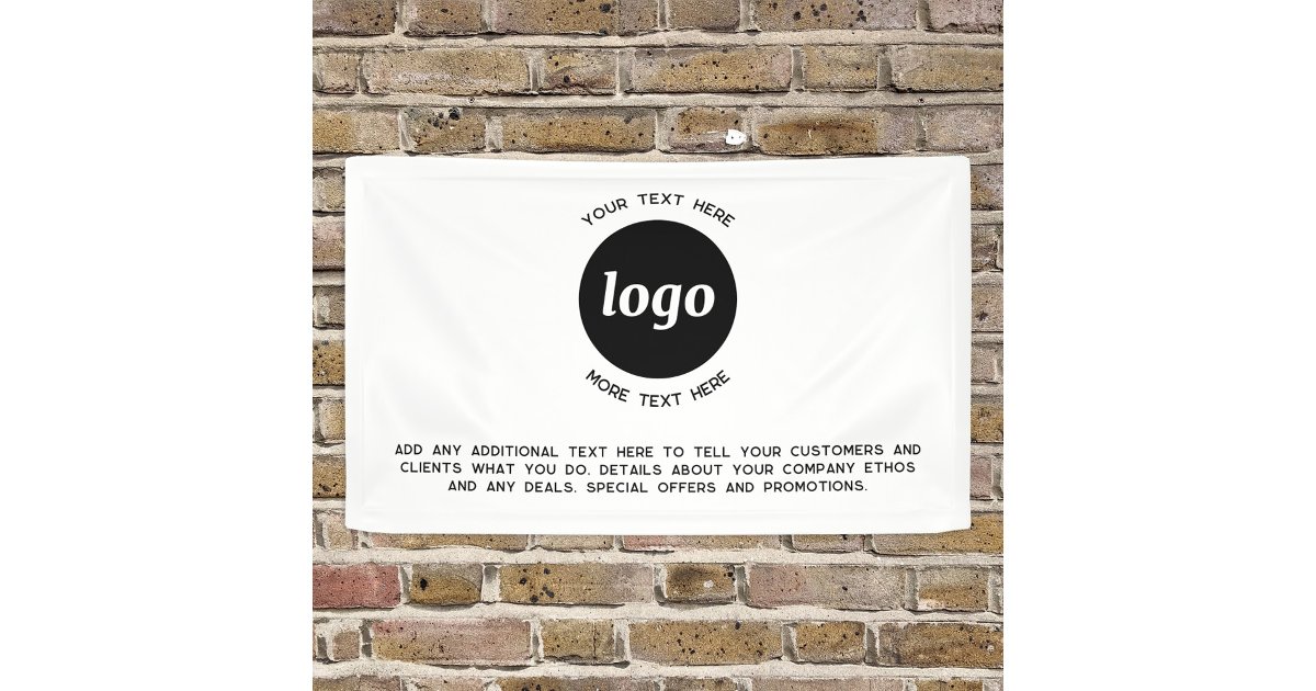 Simple Text Based Banner Simple Logo and Text Business Banner | Zazzle