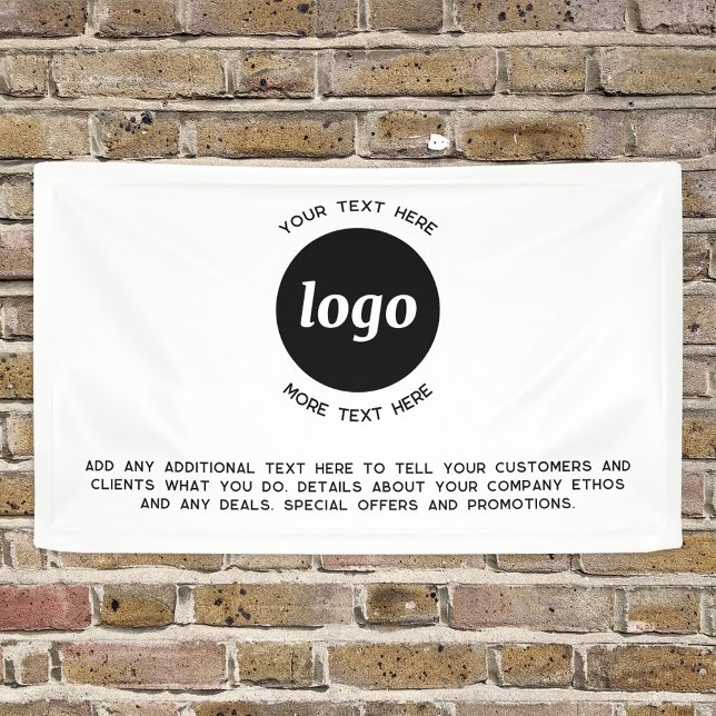 Simple Logo and Text Business Banner (Logo with custom text promotional business banner)