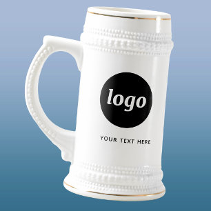 Simple Logo and Text Business Beer Stein
