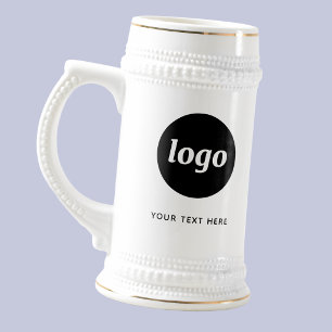 Simple Logo and Text Business Beer Stein