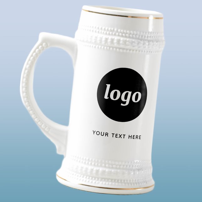Simple Logo and Text Business Beer Stein (Logo with text business promotional beer stein)