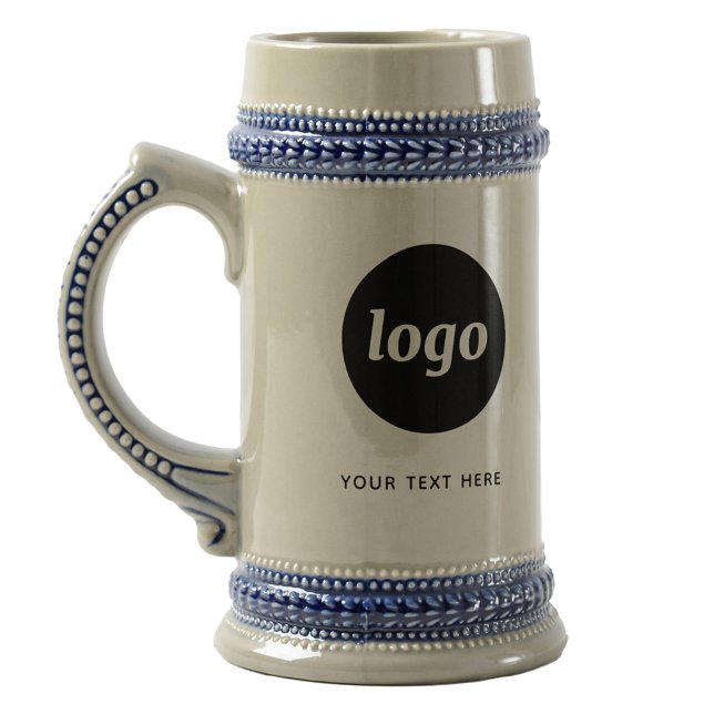 Simple Logo and Text Business Beer Stein (Logo with custom text business promotional beer stein)