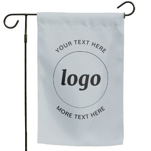 Simple Logo and Text Business Blue Garden Flag