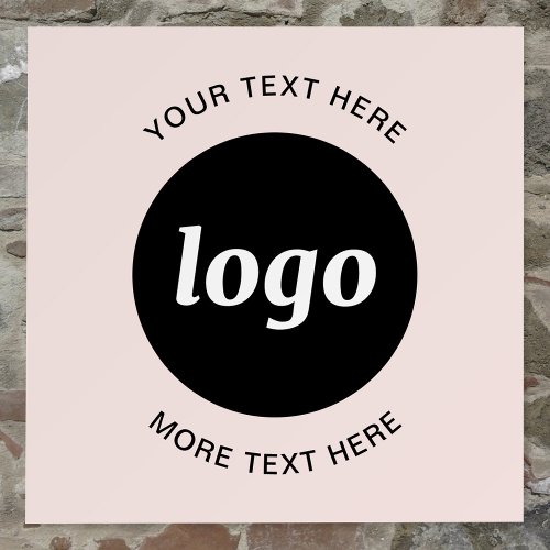 Simple Logo and Text Business Blush Pink Foam Board