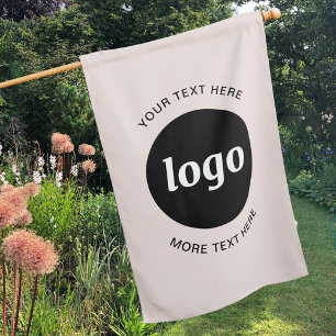 Simple Logo and Text Business Blush Pink House Flag