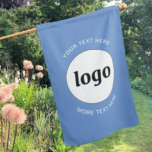 Simple Logo and Text Business Branding Blue House Flag