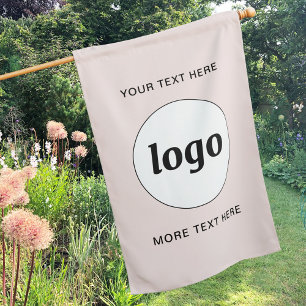 Simple Logo and Text Business Branding Blush Pink House Flag