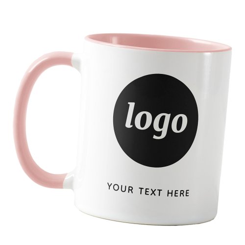 Simple Logo and Text Business Branding Blush Pink Mug