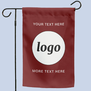 Simple Logo and Text Business Branding Burgundy Garden Flag
