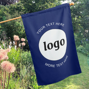 Simple Logo and Text Business Branding Navy Blue House Flag