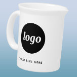 Simple Logo and Text Business Branding Promotional Beverage Pitcher<br><div class="desc">Simple logo and custom text for your business. Replace the logo and text with your own to customize. Use them yourself, in your restaurant, bar, cafe or business, give them to your employees and staff, sell them to customers and clients or give them away as promotional material to inspire customer...</div>