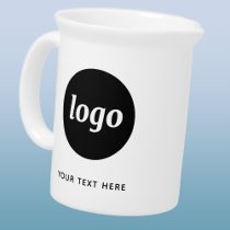 Simple Logo and Text Business Branding Promotional Beverage Pitcher