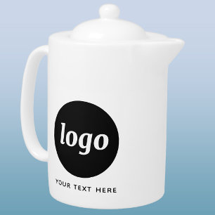 Simple Logo and Text Business Branding Promotional Teapot