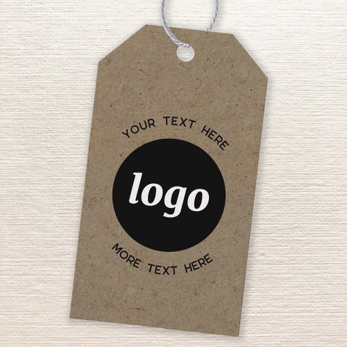 Simple Logo and Text Business Brown Paper Gift Tags