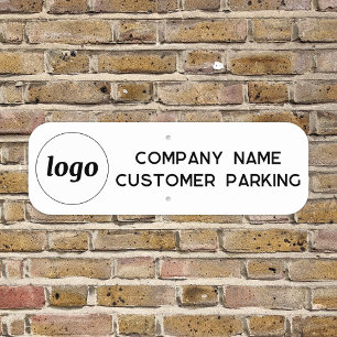 Simple Logo and Text Business Company Parking Sign