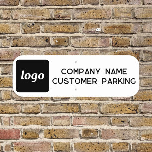 Simple Logo and Text Business Company Parking Sign