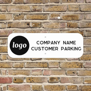 Simple Logo and Text Business Company Parking Sign