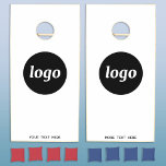 Simple Logo and Text Business Cornhole Set<br><div class="desc">Simple logo and custom text for your business. Replace the logo and text with your own to customize, or leave the text blank to remove. Use them yourself, give them to your employees and co-workers, sell them to customers and clients or give them away as promotional material to inspire customer...</div>
