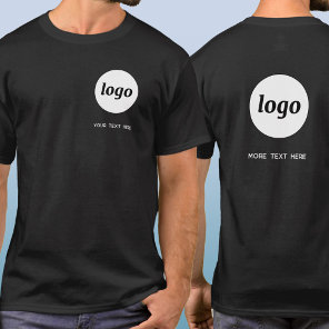 Simple Logo and Text Business Crest and Back T-Shirt