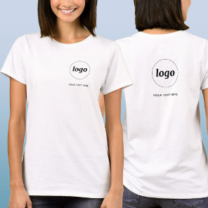 Simple Logo and Text Business Crest and Back T-Shirt