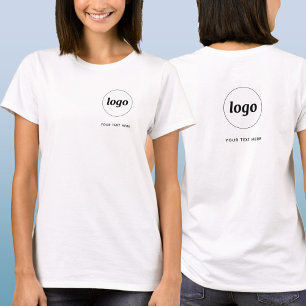 Simple Logo and Text Business Crest and Back T-Shirt