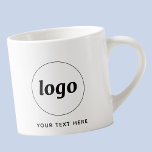 Simple Logo and Text Business Espresso Cup<br><div class="desc">Simple logo and custom text for your business. Replace the logo and text with your own to customize. Use them yourself, give them to your employees and co-workers, sell them to customers and clients or give them away as promotional material to inspire customer loyalty. Perfect for a corporate party, event...</div>