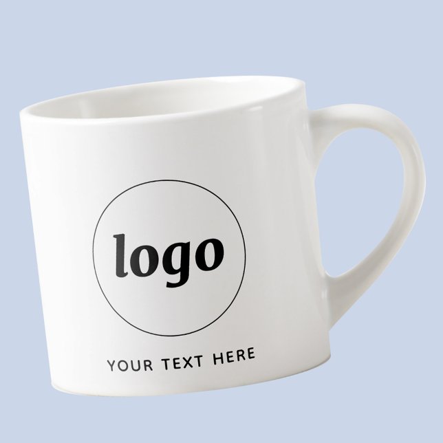 Simple Logo and Text Business Espresso Cup (Simple logo with custom text business branding promotional espresso coffee cup)