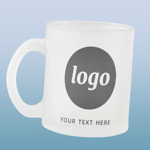 Simple Logo and Text Business Frosted Glass Coffee Mug
