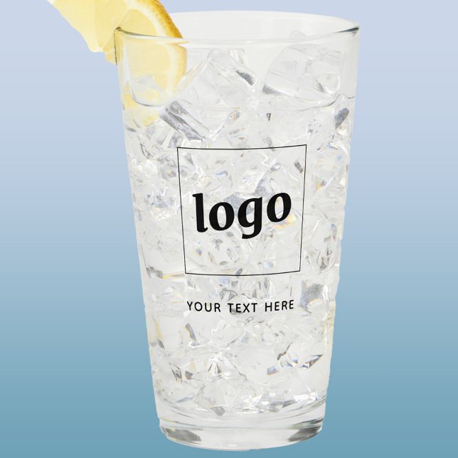 Simple Logo and Text Business Glass (Logo and custom text business promotional drinking glass tumbler)