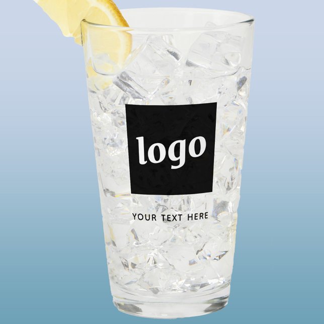 Simple Logo and Text Business Glass (Logo and custom text business promotional glass tumbler)