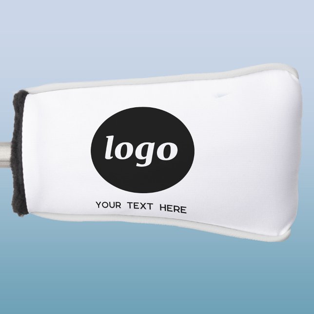 Simple Logo and Text Business Golf Head Cover (Simple logo with custom text busiiness promotional golf head cover)