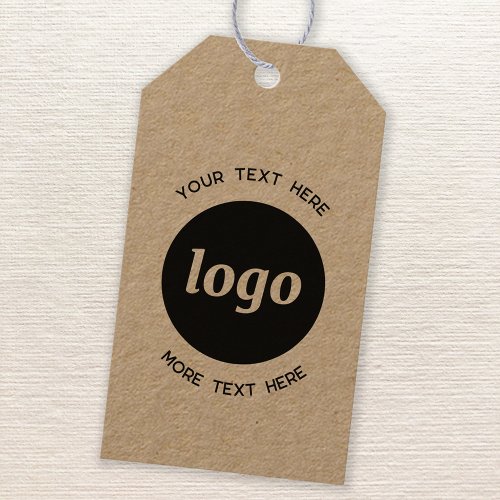 Simple Logo and Text Business Kraft Gift Tags