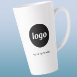 Simple Logo and Text Business Latte Mug<br><div class="desc">Simple logo and custom text for your business.  Replace the logo and text with your own to customize.  Use them yourself,  give them to your employees and co-workers,  sell them to customers and clients or give them away as promotional material to inspire customer loyalty.</div>