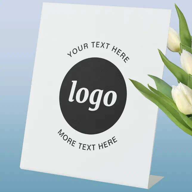 Simple Brand Sign Simple Logo and Text Business Pedestal Sign | Zazzle