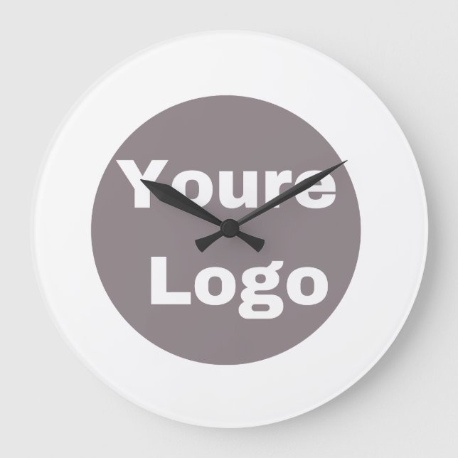 Simple Logo and Text Business  personallze Large Clock (Front)