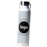 Simple Logo and Text Business Powder Blue Water Bottle<br><div class="desc">Simple logo and custom text design to foster brand loyalty and promote your small business.  Replace the logo with your own,  and change or delete the top and lower text to customize.  Perfect for promotional purposes and to give to employees,  customers and clients.</div>