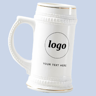 Simple Logo and Text Business Promotional Beer Stein