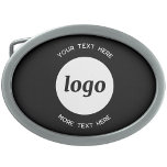Simple Logo and Text Business Promotional Belt Buckle<br><div class="desc">Simple minimalist logo and custom text to promote your business.  Replace the logo and text with your own to customize,  and change the background and text color to match your own branding.</div>