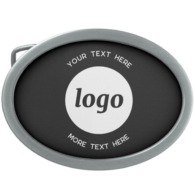 Simple Logo and Text Business Promotional Belt Buckle (Simple logo with custom text business branding promotional belt buckle
)