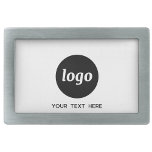 Simple Logo and Text Business Promotional Belt Buckle<br><div class="desc">Simple logo and custom text business promotional design.  Replace the logo and text with your own to customize.  Wear them yourself,  give them to your employees and co-workers as uniform,  sell them to customers and clients or give them away as promotional merchandise to inspire customer loyalty.</div>