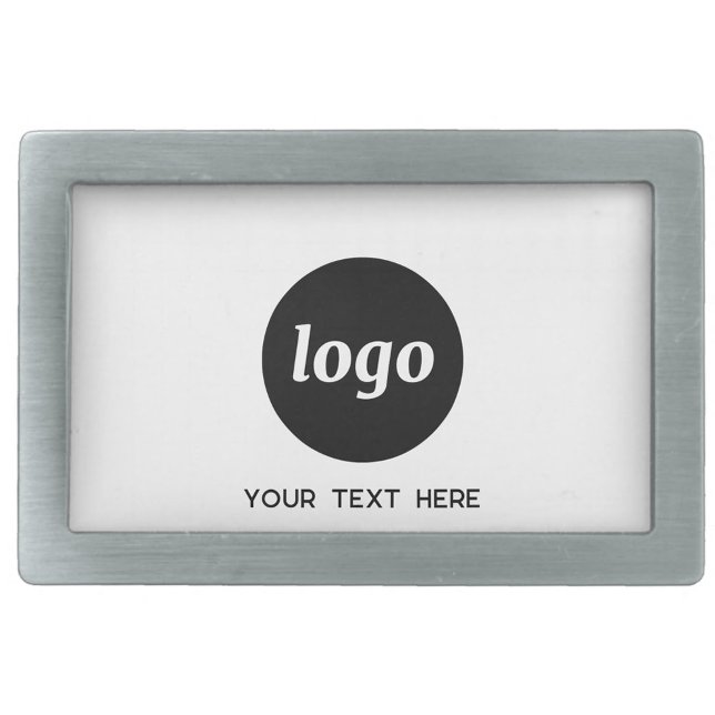 Simple Logo and Text Business Promotional Belt Buckle (Simple logo with custom text business branding promotional belt buckle)