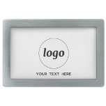 Simple Logo and Text Business Promotional Belt Buckle<br><div class="desc">Simple logo and custom text business promotional design.  Replace the logo and text with your own to customize.  Wear them yourself,  give them to your employees and co-workers as uniform,  sell them to customers and clients or give them away as promotional merchandise to inspire customer loyalty.</div>