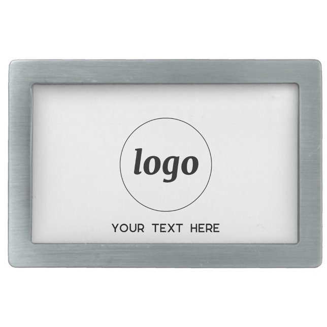 Simple Logo and Text Business Promotional Belt Buckle (Simple logo with custom text business branding promotional belt buckle)