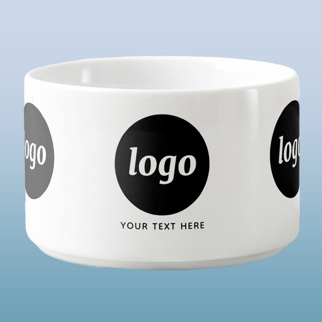 Simple Logo and Text Business Promotional Bowl (Simple logo with custom text business branding promotional bowl with handle)