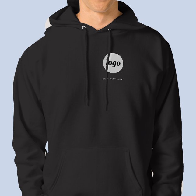 Simple Logo and Text Business Promotional Crest Hoodie (Logo and custom text crest business promotional or uniform hoodie)