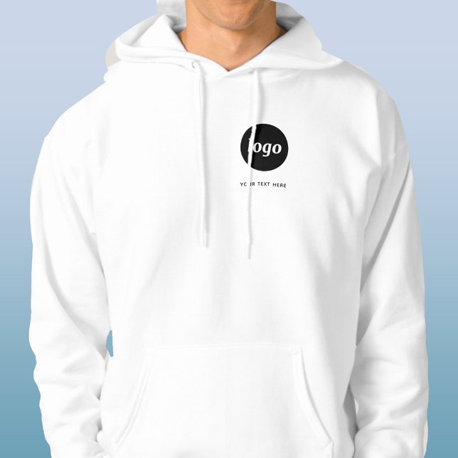 Simple Logo and Text Business Promotional Crest Hoodie (Logo and custom text business promotional or uniform hoodie)