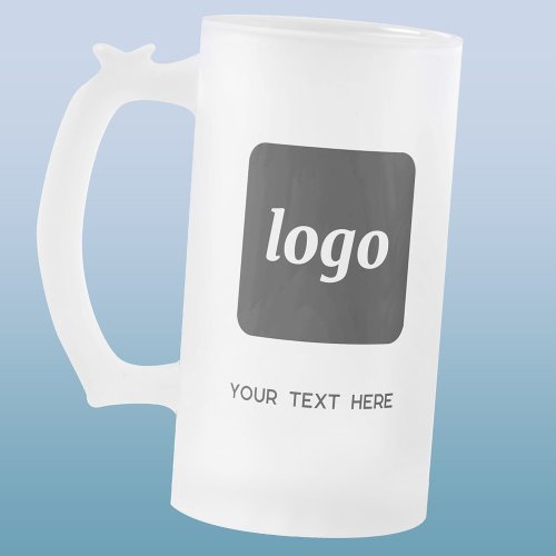 Simple Logo and Text Business Promotional Frosted Glass Beer Mug
