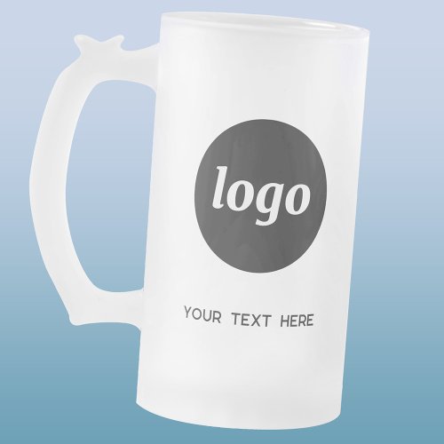 Simple Logo and Text Business Promotional Frosted Glass Beer Mug