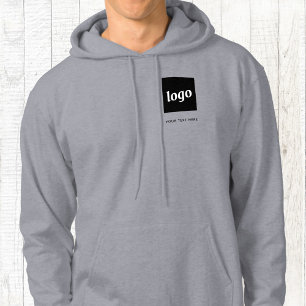 Simple Logo and Text Business Promotional Hoodie