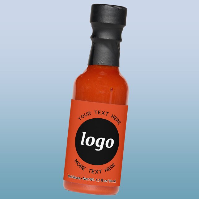 Simple Logo and Text Business Promotional Hot Sauces (Logo with custom text promotional business hot sauce)